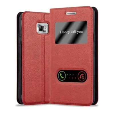 Immagine di Cadorabo Custodia Libro per Samsung Galaxy S2 / PLUS in ROSSO ZAFFERANO con Funzione Stand e Chiusura Magnetica Portafoglio Cover Case Wallet Book Etui Protezione