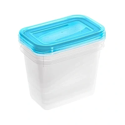 Immagine di keeeper Set da 3 Contenitori per Alimenti, x 1 L, 15,5 10,5 11,5 cm, Fredo Fresh, Blu trasparente