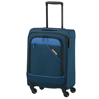 Immagine di Paklite Valigia a 4 Ruote Morbide Dimensione S con Piega ad Espansione e Serratura TSA, Serie Derby: Elegante Trolley in Look Bicolore, 55 cm, 41 L
