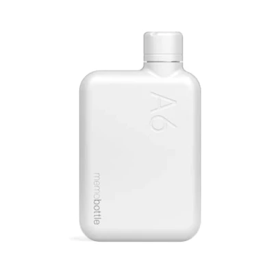 Immagine di memobottle A6 ACCIAIO INOSSIDABILE (BIANCO) 16 oz / 500 ml Bottiglia d&#039;acqua resistente, a tenuta stagna, di alta qualità Senza BPA Ideale per uno stile vita moderno