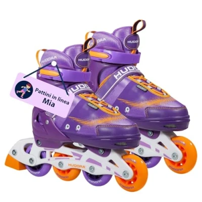 Immagine di HUDORA Pattini in linea Mia/Leon per bambini/ragazzi e adulti più misure colori a rotelle regolabili fino 4 comodi di stile
