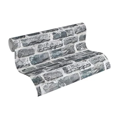 Immagine di A.S. Création Carta da parati Mattoni Elements tessuto non 10.05 m x 0.53 Grigio Nero Colorato Prodotto in Germania 361404 36140 4