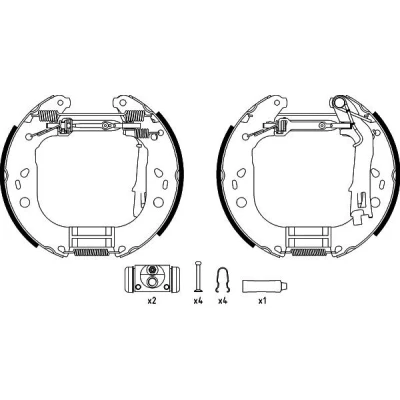 Immagine di TEXTAR 84067600 Ganasce freno 228 42 con leva a mano accessori, cilindretto freno, regolatore/attuatore regolazione automatica