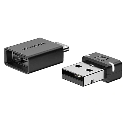 Immagine di Sennheiser Dongle Bluetooth BTD 600 Adattatore USB A/USB C con Codec Audio AptX per un Suono Stabile e di Qualità, Ascoltare Musica, Effettuare Chiamate Guardare Video