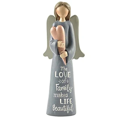 Immagine di Blossom Bucket Statuetta a forma di angelo con cuore custode e angelo, regalo sentimentale 11573