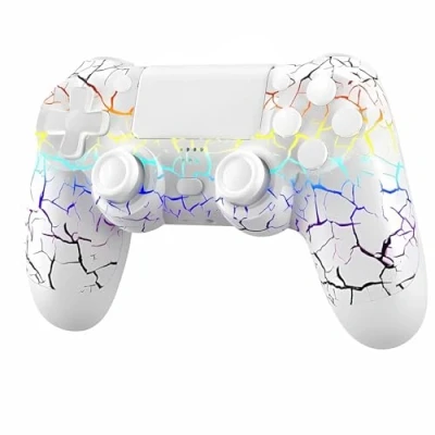 Immagine di CSWXIO Controller Wireless per PS4, Joystick Gamepad PS4/Pro/Slim/PC con RGB LED, Doppia Vibrazione, giroscopio a 6 assi, Touch Panel, jack Cuffie da 3,5mm