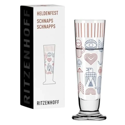 Immagine di RITZENHOFF 1061015 Bicchiere da liquore 40 ml, serie Heldenfest, motivo n. 15, 4 cl, rotondo, multicolore
