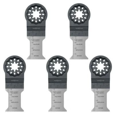 Immagine di SabreCut SCFN35B_5 5 lame bimetalliche (BIM), lunga durata, 18 TPI, 35 mm x 40 mm, per utensili multifunzione Bosch Fein Starlock/Starlock Plus e Starlock Max, sistema di montaggio accessori