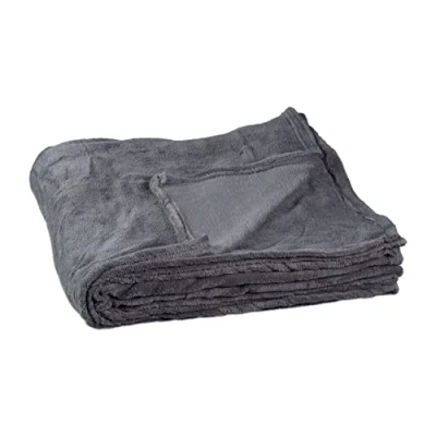 Immagine di Relaxdays Morbida coperta extra large in poliestere, pile lavabile a 30C, HLP: 1 x 200 220 cm, grigio