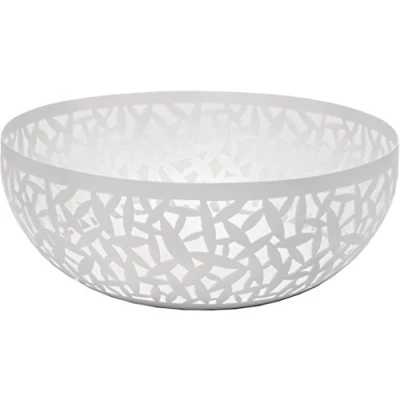 Immagine di Alessi Cactus MSA04/21 W Fruttiera Traforata, Acciaio Colorato con Resina, Bianco