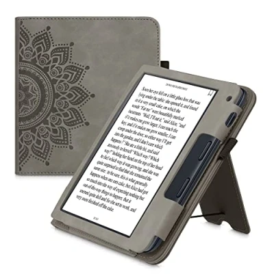 Immagine di kwmobile Custodia eReader Compatibile con Kobo Libra 2 Cover eBook Pelle PU Stand Cinturino Porta Carte Sole