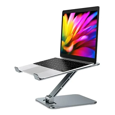 Immagine di Babacom Supporto PC Portatile, Pieghevole Ergonomico Porta con Regolabile Altezza, Ventilato Laptop Stand Vassoi di appoggio per portatili Compatibile MacBook Air, Altri 10 16&quot; Tablet Grigio