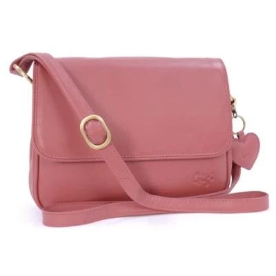 Immagine di Gigi Vera Pelle Borse a Spalla da donna/Borsa Tracolla/Borsa Mano/con ciondolo forma di cuore/Tracolla regolabile 1008 ROSA