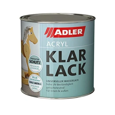 Immagine di Adler vernice acrilica trasparente, 375 ml: primer e finitura universale per superfici interne ed esterne, trasparente lucida