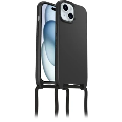 Immagine di Otterbox React Necklace Catenella per smartphone Apple iPhone 15 Nero Compatibile con MagSafe