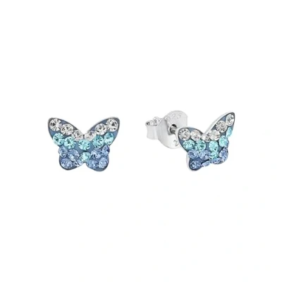 Immagine di Amor Orecchini in Argento 925 per Bambine, con Preciosa, 0.6 cm, Argento, Farfalla, Confezione Regalo, 9540761 Azzurro, Farfalla Blu
