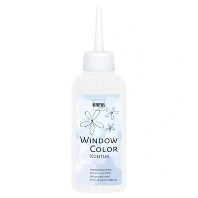 Immagine di Kreul 42775 Window Color Colore per contorni, bianco, 80 ml, una migliore delimitazione dei motivi, superfici lisce come vetro, specchi e piastrelle