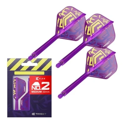 Immagine di Target Darts Luke Littler Campione del Mondo K Flex Flights e Sistema ad Albero, No.2 Il Kflex Nuke 2025 Edition, Voli Alberi Integrati Tutto in Uno (Confezione da 3) Medio, 33mm