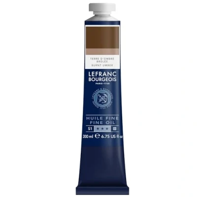 Immagine di Lefranc Bourgeois 301848 pittura a olio pregiata di ottima qualità, resistente alla luce e consistenza uniforme, tubo da 200 ml, ideale per telai, tele, tavole Terra Bruciata