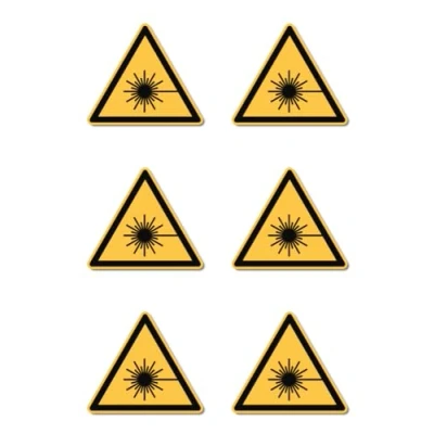 Immagine di Avvertenza sul fascio laser: W004 DIN EN ISO 7010 / ASR A1.3 Adesivo: Ø 5 cm, 6 pezzi