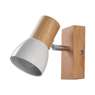 Immagine di Faretto &#039;Thorin&#039; dimmerabile (Scandinavo) colore Marrone, in Legno ad es. Soggiorno &amp; Sala da pranzo (1 luce, E14) di Lindby Lampada incasso, plafoniera, applique