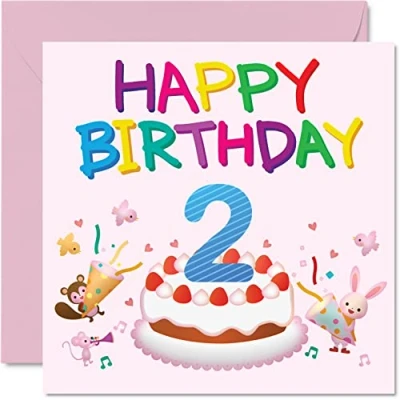 Immagine di Stuff4 biglietto di auguri per il 2 compleanno ragazza, bambina, 145 mm x mm, figlia, nipote, bambini