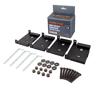 Immagine di POWERTEC 71132 Piastre a sgancio rapido, confezione da 4, colore: Nero