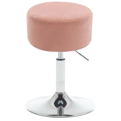 Immagine di WOLTU Sgabello Basso da Bar, Regolabile in Altezza, Sedia Trucco, Girevole con Sedile Velluto a Coste, Base Metallo, per Salone, Massaggi, Rosa, BH409rs 1