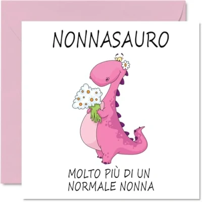 Immagine di Stuff4 Divertenti biglietti di compleanno per la nonna Nonnasauro Scherzo buon da nipote nipote, regali della nonna, 145 mm x