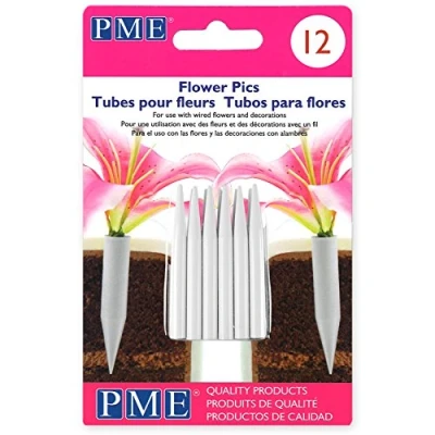 Immagine di PME FP300 Coni Porta Fiori per Cake Design, Bianco, 0.5 x 5 cm, 12 unità