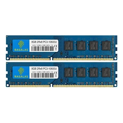 Immagine di Rasalas PC3 10600 DDR3 1333 16GB Kit (2x8GB) 1333MHz 2Rx8 10600U 8GB RAM 240 Pin 1.5V CL9 Desktop Memory Module