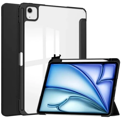 Immagine di Custodia per iPad Air 13 (M2) 2024/iPad Pro 12.9 2022/2021/2020/2018 Smart Cover + portamatite con supporto sottile 13&quot; (M2)/iPad 12,9&quot; 6a generazione/5a generazione/4a generazione/3a