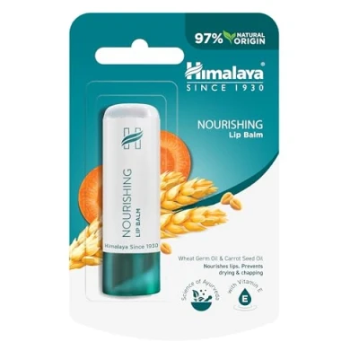 Immagine di Himalaya Lip Balm with Wheatgerm Oil &amp; Carrot Seed Repairs Dry and Chapped Lips, Enhances Color, Contains Essential Nourishment of Vitamin E Gives Long Lasting Moisturization 4.5g