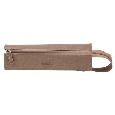 Immagine di Rhodia 319014C astuccio portapenne 23 x 5 cm, apertura piatta per uso come a lunga cerniera, utilizzabile in Finta Pelle rodiarama