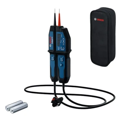 Immagine di Bosch Professional Tester di tensione GVT 1000 15 (test fino a V AC/DC, feedback LED, cicalino, avvisi vibrazione, IP65, torcia incorporata, cavo da 125 cm, 2x1,5 LR03 (AA))