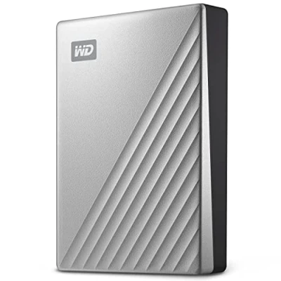 Immagine di WD 5TB My Passport Ultra for Mac HDD portatile USB C con software per gestione di dispositivi, backup e protezione tramite password funziona PC, Xbox X, S, PS4 and PS5 Argento