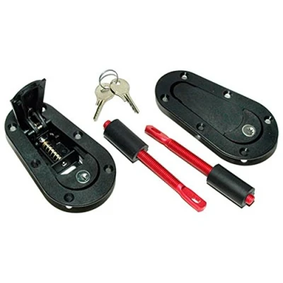 Immagine di Autostyle GS T1202100 universale Racing Plus Flush cofano ganci, chiodi, puntine in alluminio, colore: nero/rosso