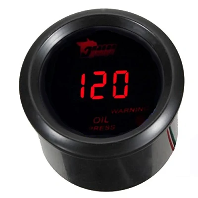 Immagine di Mintice 12V Auto 2&quot; 52mm Universale Digitale LED Rosso Leggero Manometro Pressione dell&#039;olio Indicatore Olio Calibro di Motore Misuratore Meter