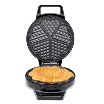 Immagine di Alpina Cialdiera a Forma di Cuore, Waffle Maker Rivestimento Antiaderente, 5 Cialde, 1000 W, Nero