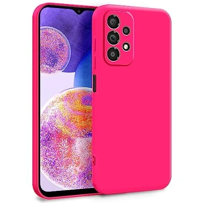 Immagine di MyGadget Cover per Samsung Galaxy A23 5G Custodia in Silicone Morbido a Doppio Strato Case con Protezione Fotocamera &amp; Fodera Interna Antigraffio Rosa magenta