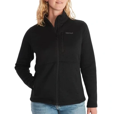 Immagine di Marmot Donna Wm&#039;s Drop Line Jacket, Calda giacca in pile, outdoor con zip integrale, scaldacorpo traspirante e resistente al vento, Black, S