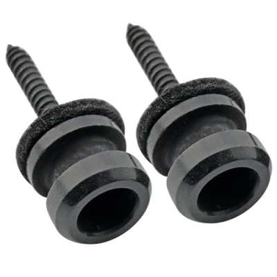 Immagine di Musiclily Pro 12mm Chitarra Attacco Tracolla Bottoni in Acciaio Strap Buttons End Pins per Elettrica Acustica Classica Ukulele, Nero (Set di 2)
