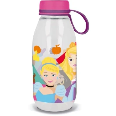 Immagine di Disney Borraccia Ecozen trasparente per bambine in tritan Principesse Cenerentola Bella addormentata Belle Jasmine 460 ml con cappuccio e manico silicone
