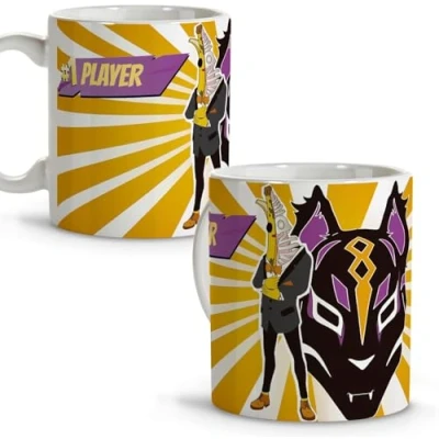 Immagine di LolaPix Tazza Fornite. Tazze originali da regalare. personalizzata. in ceramica 330 ml. Regali geek. Accessori per il gioco. Fornite banana