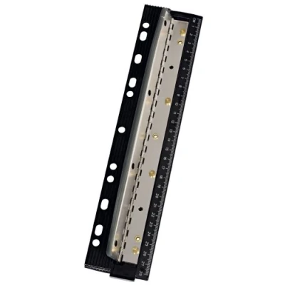 Immagine di Wedo 0679401 Perforatore Tascabile con Righello in Metallo, 8 cm, 4 Fori, Nero