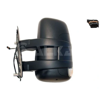 Immagine di specchio retrovisore esterno Alkar 9210249 Dx manuale con a grandangolo, Braccio corto, convesso per veicolo guida Sx