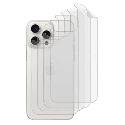 Immagine di GIOPUEY Pellicola Protettiva Retro per iPhone 15 PRO Max, Max Pellicola, TPU Morbido, Sottile, Consistenza Opaca, Anti Impronta, Liscio Translucent