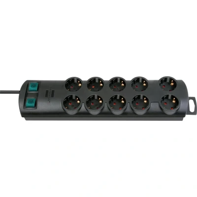 Immagine di Brennenstuhl 1153300120 Multipresa con interruttore 10 scomparti Nero Schuko 1 pz.
