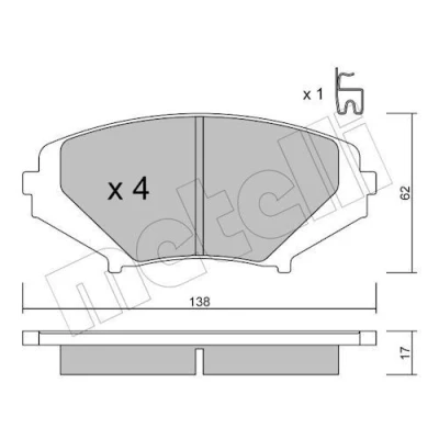 Immagine di METELLI 22 0732 0 Kit pastiglie freno con segnalatore acustico usura MAZDA: RX 8