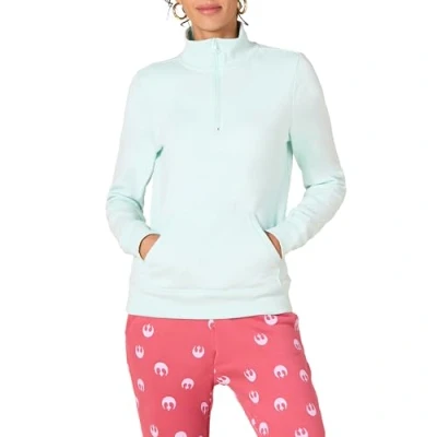 Immagine di Amazon Essentials Top in Pile con Cerniera a Un Quarto Maniche Lunghe (Disponibile Taglie Forti) Donna, Blu Acqua, XL